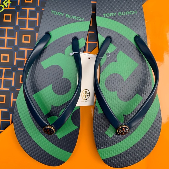 NWT Tory Burch Emory Flip Flop Flat Logo Sandals - Picture 6 of 12